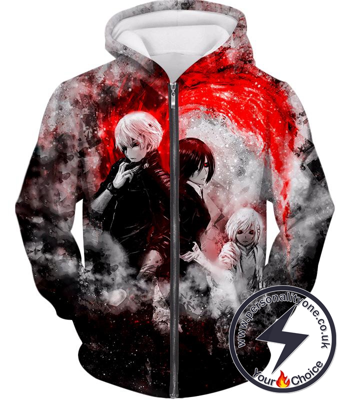 Tokyo Ghoul Super Cool Tokyo Ghoul Anime Fan Art Graphic Zip Up Hoodie